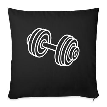 Hantel Gewichte Symbol - Sofakissenbezug 45 x 45 cm - Schwarz - Vorne