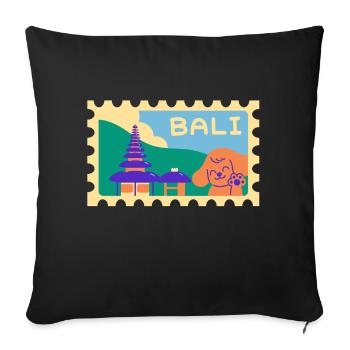 Dessin animé d’INDONET à Bali - Housse de coussin décorative 45 x 45 cm - noir - Devant