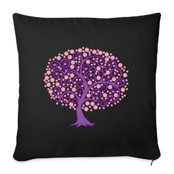 Nature in bloom - Sofa pillowcase 17,3'' x 17,3'' (45 x 45 cm) - black - Front