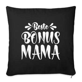 Beste Bonus Mama - Sofakissenbezug 45 x 45 cm - Schwarz - Vorne