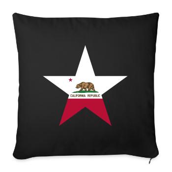 California Fan T-Shirt – Sun & Style - Sofa pillowcase 17,3'' x 17,3'' (45 x 45 cm) - black - Front