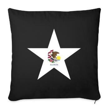 Illinois Fan T-Shirt – Show Love for Home - Sofa pillowcase 17,3'' x 17,3'' (45 x 45 cm) - black - Front