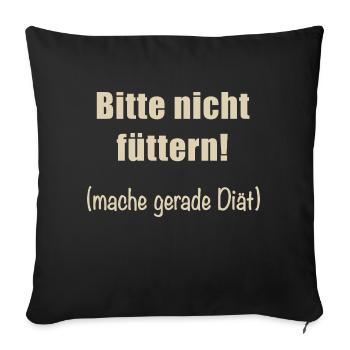 Please do not feed them! - Sofa pillowcase 17,3'' x 17,3'' (45 x 45 cm) - black - Front