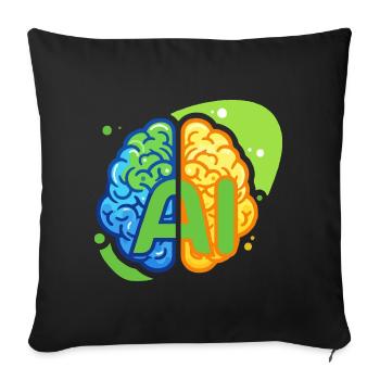 AI logo - Sofa pillowcase 17,3'' x 17,3'' (45 x 45 cm) - black - Front