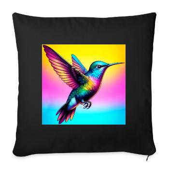 colibri - Housse de coussin décorative 45 x 45 cm - noir - Devant