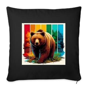 bear - Sofa pillowcase 17,3'' x 17,3'' (45 x 45 cm) - black - Front
