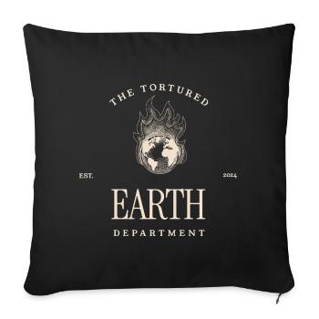 Le T-shirt à motif d’incendie du département de la Terre torturée - Housse de coussin décorative 45 x 45 cm - noir - Devant