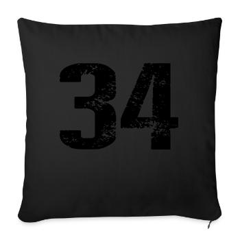 34 Number Jersey - Sofa pillowcase 17,3'' x 17,3'' (45 x 45 cm) - black - Front
