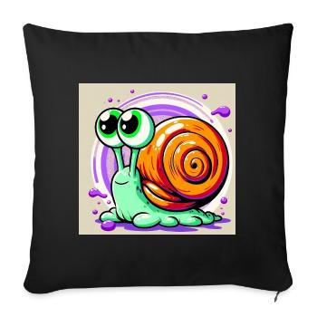 Escargot - Housse de coussin décorative 45 x 45 cm - noir - Devant