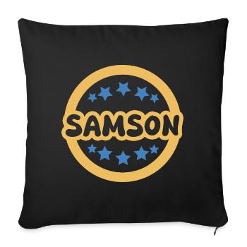 Galactic Sampson Lettering for Samson - Sofa pillowcase 17,3'' x 17,3'' (45 x 45 cm) - black - Front