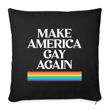 Make America Gay Again - Pride Design - Housse de coussin décorative 45 x 45 cm - noir - Devant