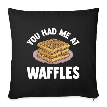 Waffles Gift for Waffle Lovers - Sofa pillowcase 17,3'' x 17,3'' (45 x 45 cm) - black - Front