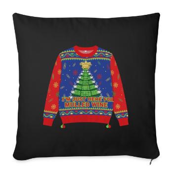 Ici pour le vin chaud - Housse de coussin décorative 45 x 45 cm - noir - Devant
