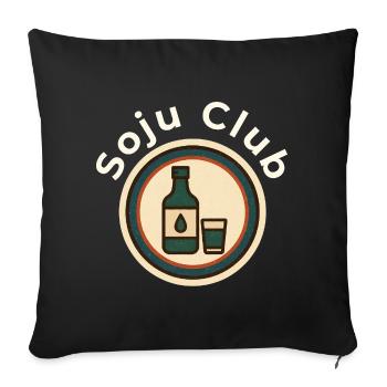 Soju Club Logo Vintage - Sofa pillowcase 17,3'' x 17,3'' (45 x 45 cm) - black - Front