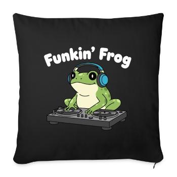 Funkin' Frog DJ in Headphones - Sofa pillowcase 17,3'' x 17,3'' (45 x 45 cm) - black - Front