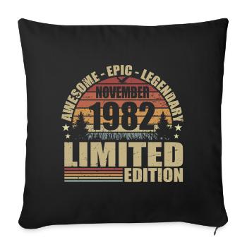 November 1982 Limited Edition Retro November 1982 - Sofa pillowcase 17,3'' x 17,3'' (45 x 45 cm) - black - Front