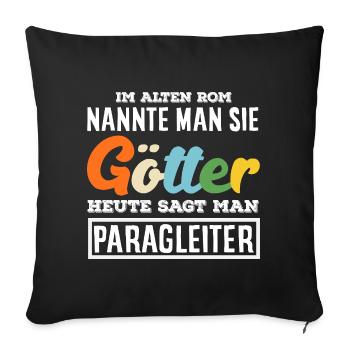 Aventure en parapente Les dieux du parapente - Housse de coussin décorative 45 x 45 cm - noir - Devant