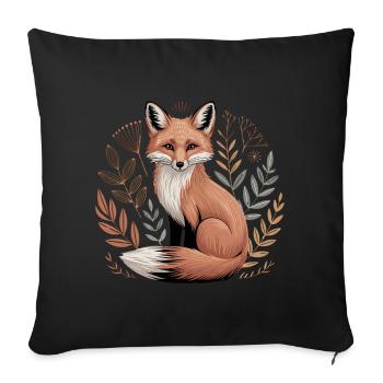 Boho Fox - Sofa pillowcase 17,3'' x 17,3'' (45 x 45 cm) - black - Front