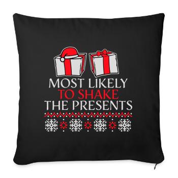 Le plus susceptible de secouer les cadeaux Noël Fun - Housse de coussin décorative 45 x 45 cm - noir - Devant