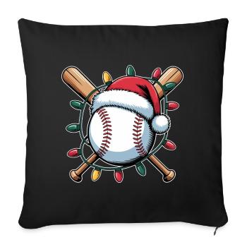 Santa Baseball Xmas Lights - Sofa pillowcase 17,3'' x 17,3'' (45 x 45 cm) - black - Front
