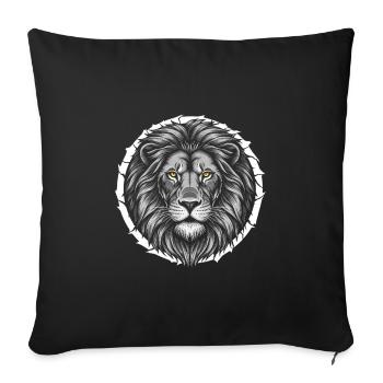 Lioness in the Crack - Gift for Lion Mom - Sofa pillowcase 17,3'' x 17,3'' (45 x 45 cm) - black - Front