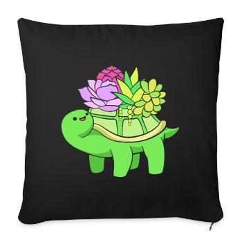 Plant Cactus Cacti - Sofa pillowcase 17,3'' x 17,3'' (45 x 45 cm) - black - Front