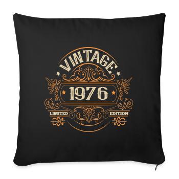 50e anniversaire Vintage 1976 Édition limitée Orname - Housse de coussin décorative 45 x 45 cm - noir - Devant