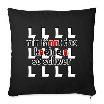 I find the knein n so hard - Sofa pillowcase 17,3'' x 17,3'' (45 x 45 cm) - black - Front