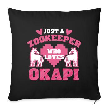 Zookeeper Who Loves Okapi - Sofa pillowcase 17,3'' x 17,3'' (45 x 45 cm) - black - Front