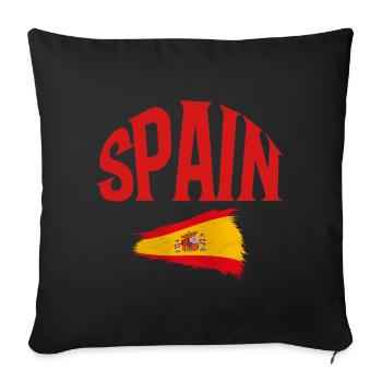 Spain - Sofa pillowcase 17,3'' x 17,3'' (45 x 45 cm) - black - Front