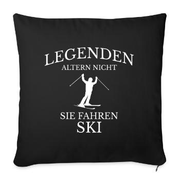 Légendes Conduisant un ski Dicton-design - Housse de coussin décorative 45 x 45 cm - noir - Devant