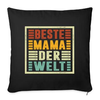 La meilleure maman du monde offre Noël - Housse de coussin décorative 45 x 45 cm - noir - Devant