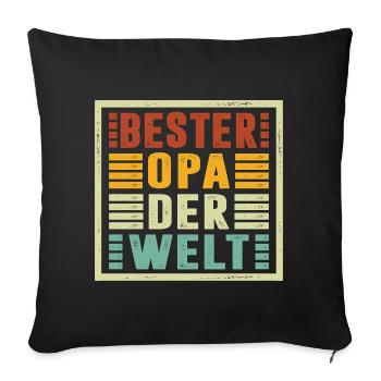 Le meilleur grand-père du monde offre Noël - Housse de coussin décorative 45 x 45 cm - noir - Devant