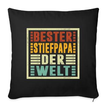 Best Stepdad In The World Gifts Christmas - Sofa pillowcase 17,3'' x 17,3'' (45 x 45 cm) - black - Front