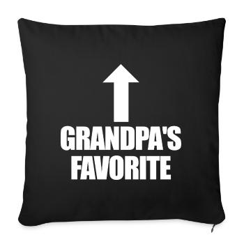 Petit-enfant préféré Lustig Je suis le préféré de Papy - Housse de coussin décorative 45 x 45 cm - noir - Devant