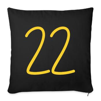 22 - Sofakissenbezug 45 x 45 cm - Schwarz - Vorne