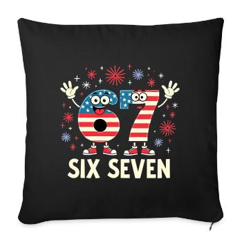 US Flag 67 Memes Six Seven - Housse de coussin décorative 45 x 45 cm - noir - Devant