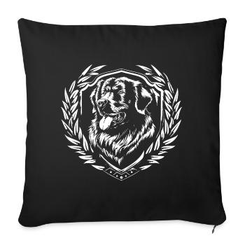 Blason en couronne de phoque - Housse de coussin décorative 45 x 45 cm - noir - Devant