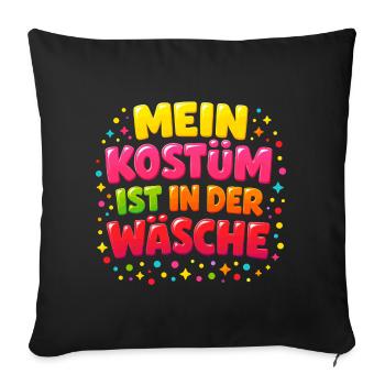Mon costume est dans la blanchisserie Carnaval Carnaval - Housse de coussin décorative 45 x 45 cm - noir - Devant