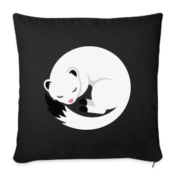 Cute sleeping ermine minimalist style - Sofa pillowcase 17,3'' x 17,3'' (45 x 45 cm) - black - Front
