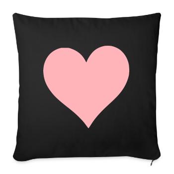 Valentines Pink Heart, Valentine's Day - Sofa pillowcase 17,3'' x 17,3'' (45 x 45 cm) - black - Front