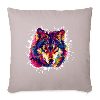 Wolf Tier Animal - Sofa pillowcase 17,3'' x 17,3'' (45 x 45 cm) - light taupe - Front