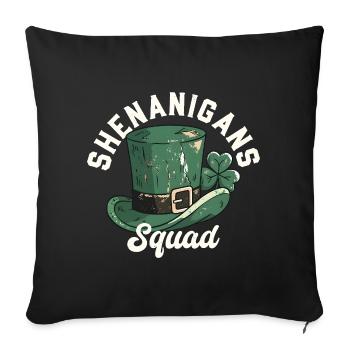 Chapeau de lutin de l’escouade des pitreries - Housse de coussin décorative 45 x 45 cm - noir - Devant
