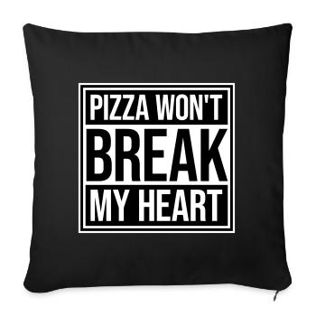 Pizza Won't Break My Heart Food Love Humor - Sofa pillowcase 17,3'' x 17,3'' (45 x 45 cm) - black - Front