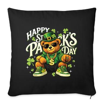 Joyeux St Patrick’s Day Fierté irlandaise - St. Paddys - Housse de coussin décorative 45 x 45 cm - noir - Devant