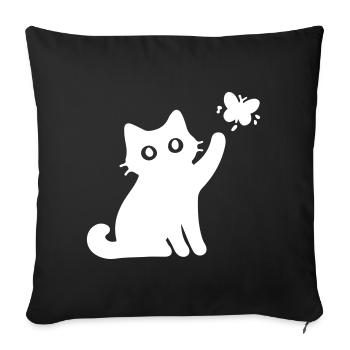 Cat Cute - Sofa pillowcase 17,3'' x 17,3'' (45 x 45 cm) - black - Front