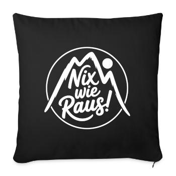 Sortons d’ici – la liberté dans les montagnes - Housse de coussin décorative 45 x 45 cm - noir - Devant