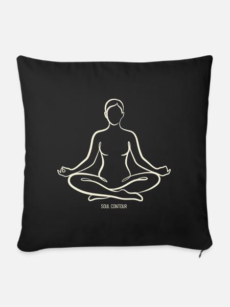 SOUL CONTOUR - Sukhasana - Sofakissenbezug 45 x 45 cm - Schwarz