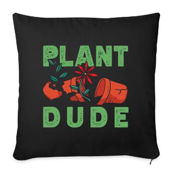 Plant Lovers Dude Plants Succulent Flower - Sofa pillowcase 17,3'' x 17,3'' (45 x 45 cm) - black - Front