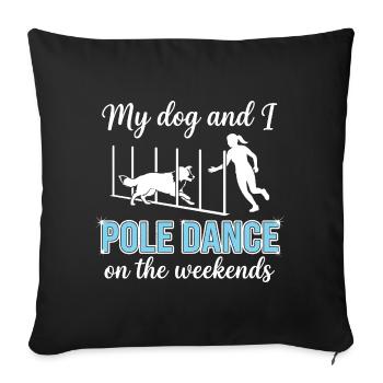Danse au poteau en disant drôle d’agilité en slalom - Housse de coussin décorative 45 x 45 cm - noir - Devant